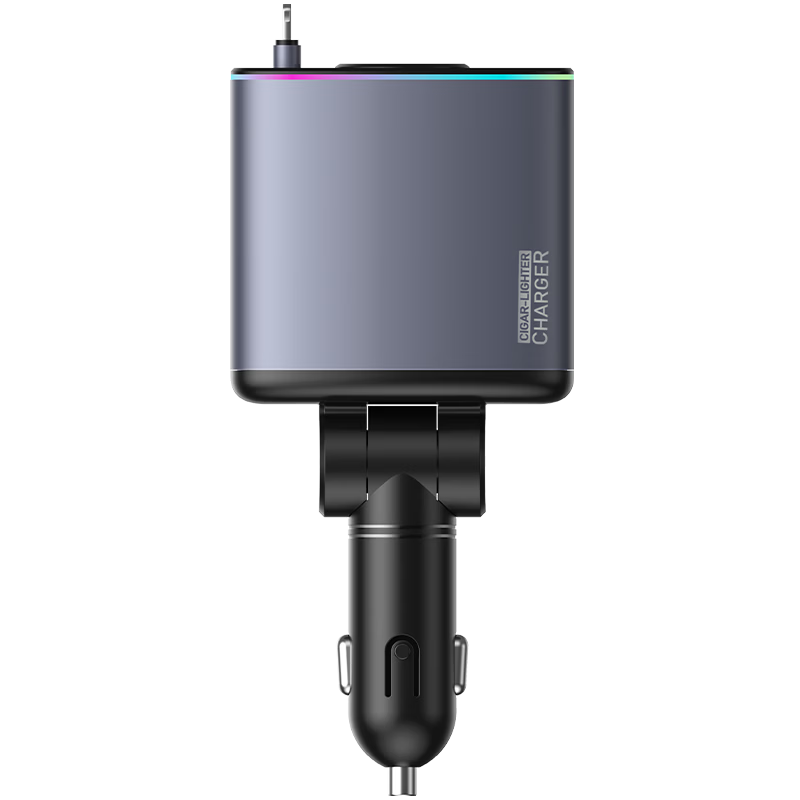 Huangchi Starry Sky Roof Wired Car Fast Charger Compatible with All Models 3-in-1 Retractable Apple Android Multifunctional Car Cigarette Lighter Adapter