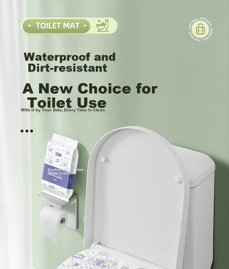 JAJALIN Disposable Toilet Seat Covers Non-woven Fabric Printed Travel Hotel Home Toilet Seat Cushion 10-Pack 1