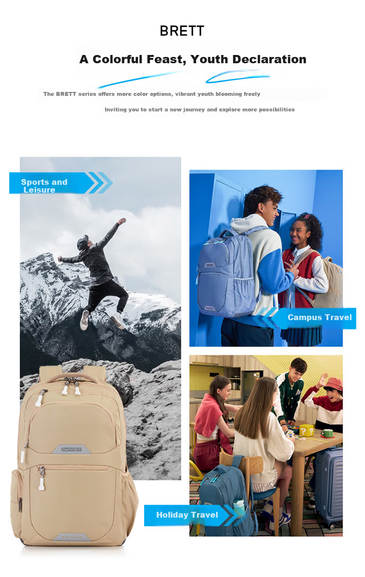 American Tourister Backpack Travel Bag Sports Bag Large Capacity Commuter Laptop Bag Upgraded Version QI5 Black 1