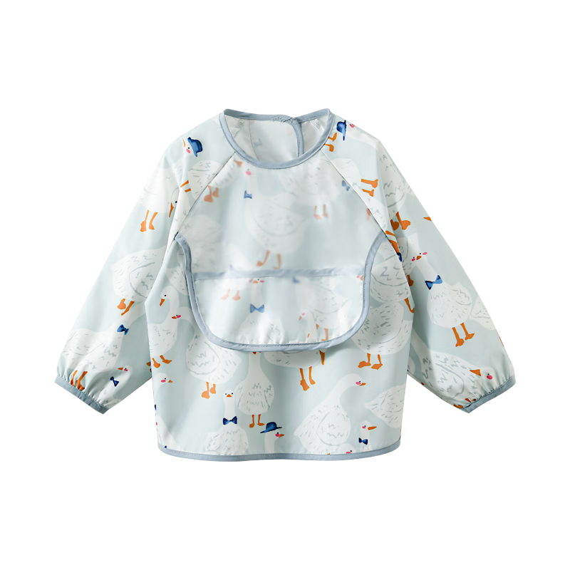 EMXEE Baby Feeding Bib Waterproof Anti-Dirt Reversible Toddler Apron Autumn Kids Bib for Kindergarten