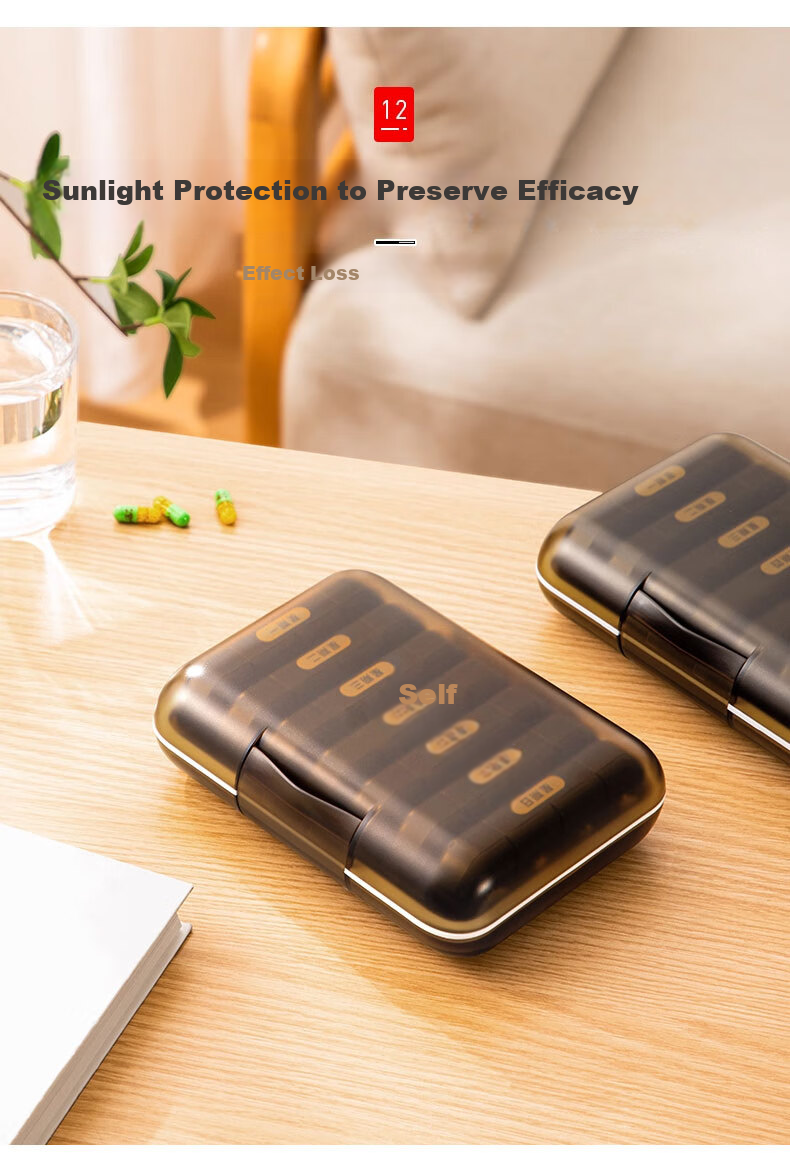 Zhifan Japanese Portable Weekly Pill Organizer 7-Day Medicine Dispenser with Medication Reminder Small Pill Box 20