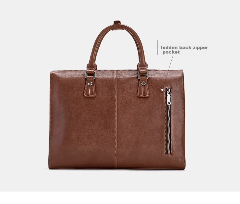 Hush Puppies Men's Business Briefcase Large Capacity Horizontal Handbag Laptop Bag Valentine's Day Gift for Boyfriend 4
