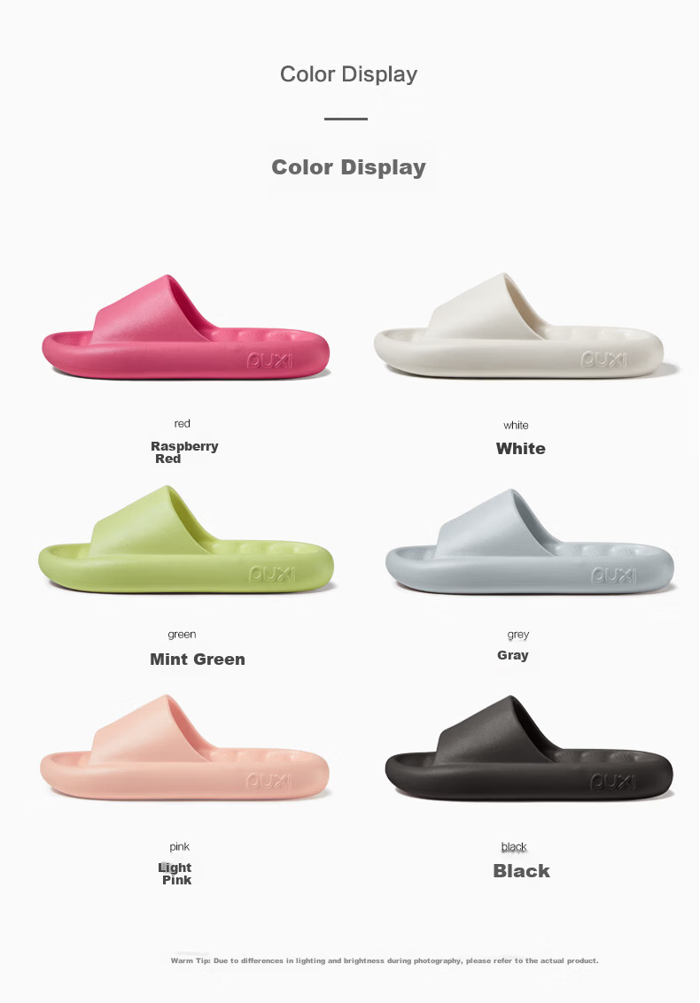 Puxi Bathroom Leak-proof Slippers Quick-dry Hollow Soft Sole Shower Sandals for Women and Men Black Size 40-41 15