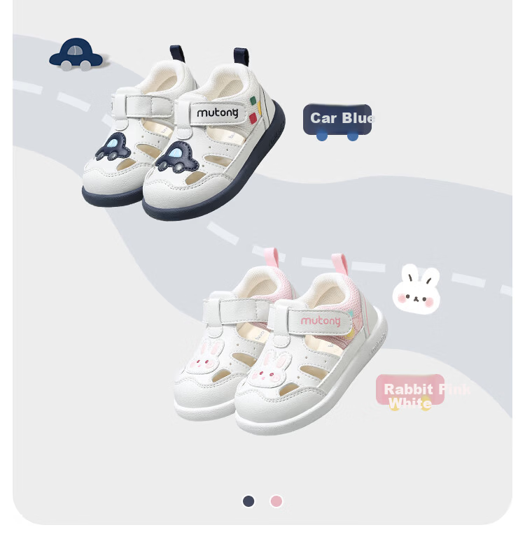 Pastoral Baby Soft Sole Sandals Toddler Boys Summer Breathable Hollow Girls Shoes Rabbit Pink White Size 19 4