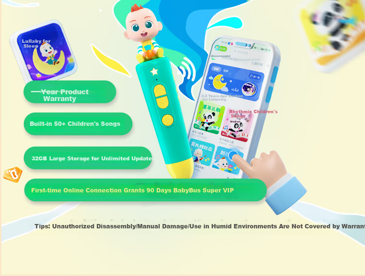 BabyBus 3-4 Years Early Education Machine Kindergarten Literacy Reading Pen Educational Toy Gift for Boys and Girls Birthday New Year 5