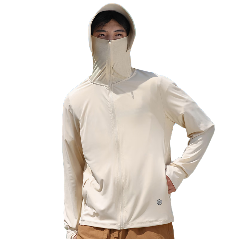 EASTERN CAMEL Couple's Sun Protection Clothing, Men's And Women's Summer Sun Protection UV-Resistant Fishing Skin Jacket, Men's Light Gray, 4XL