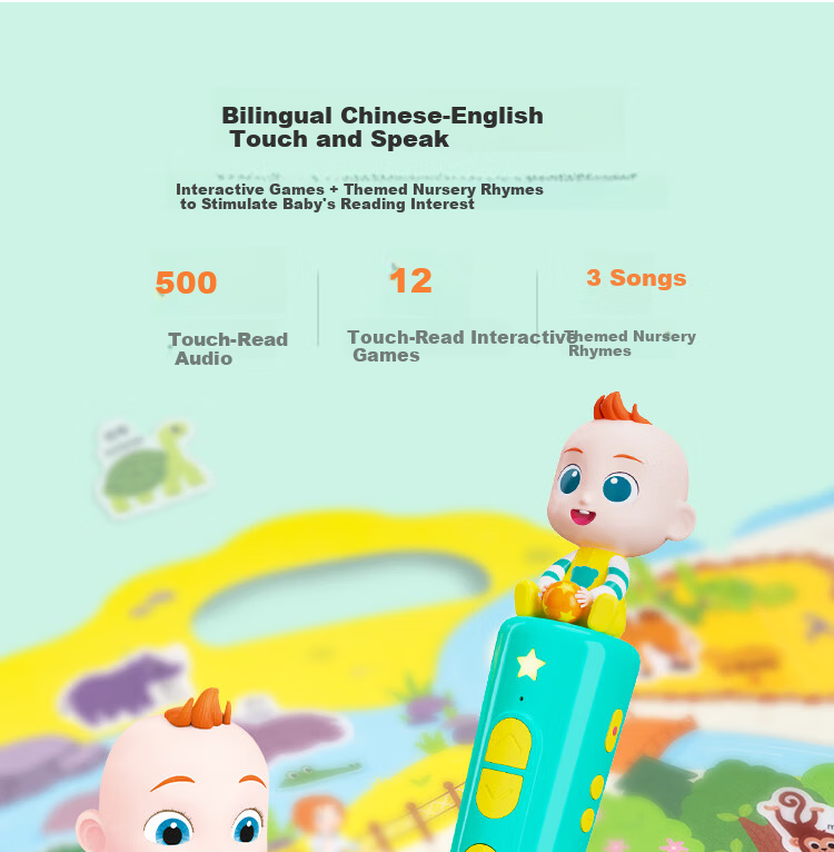 BabyBus Jojo Jelly Sticker Book for Kids Ages 3-4 Educational Toy DIY Washable Handcraft Painting Birthday New Year Gift 6