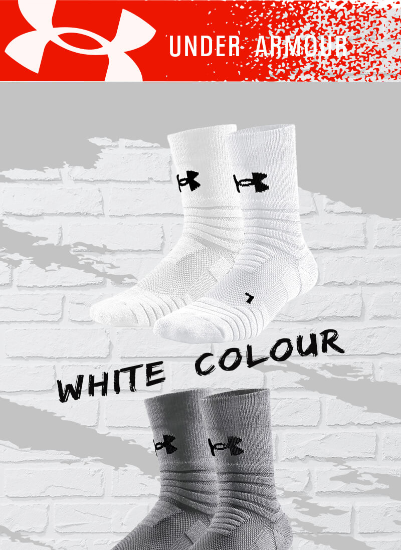 Under Armour Basketball Socks, Sports Socks for Men And Women, Running Badminton Socks, Sweat-Absorbing Odor-Resistant Mid-Calf Cotton Socks, Black XL Size 10