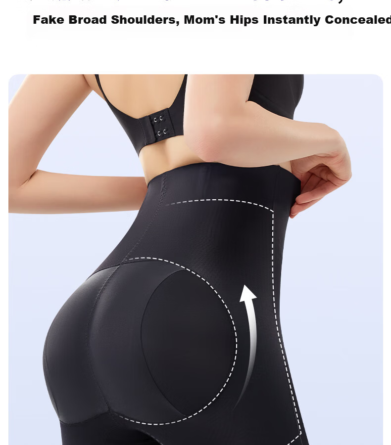 GRACEWELL High Compression Tummy Control Shaping Waist Trainer Hip Lifting Postpartum Body Shaping Pants Black XL 10