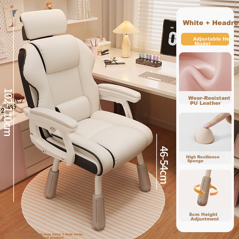 Chibilun Computer Chair Study Chair Bedroom Home Gaming Chair Ergonomic Reclining Backrest Chair Comfortable for Long Sitting