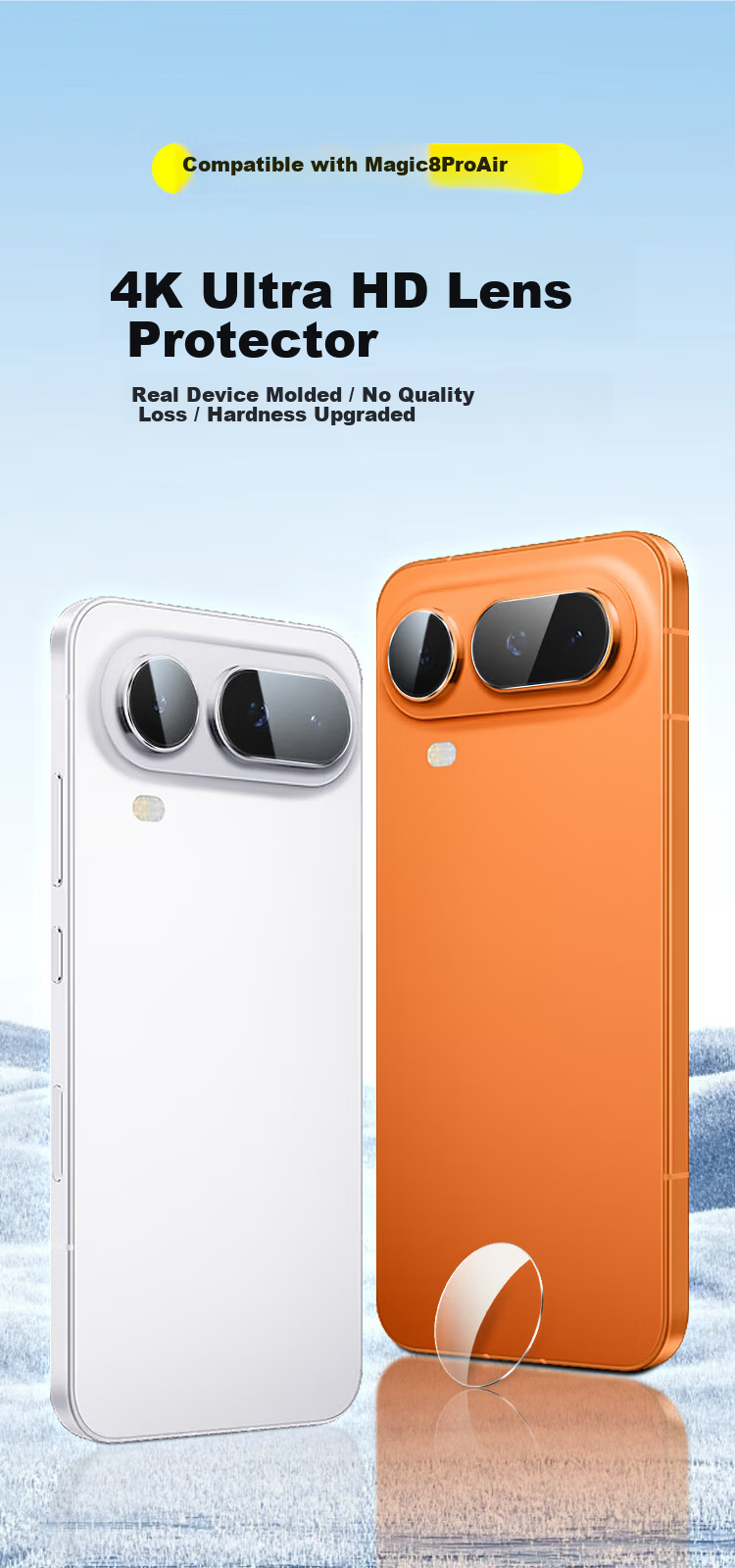 KOOLIFE [Value Two Sets] Compatible with Honor Magic8 Pro Air Lens Protector Honor Phone Rear Camera Protective Film AR Anti-Reflective Ultra-Thin HD Drop-Resistant 1