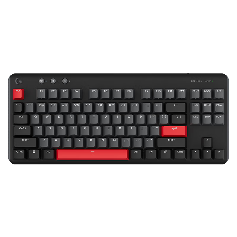 G G517 Tri-Mode Gaming Mechanical Keyboard Full Hot-Swappable Customizable 87-Key Layout Gift Item Triangular Action/Valorant Essential (Black)
