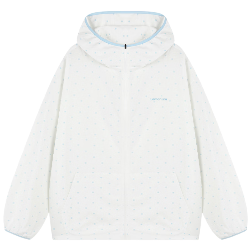 LEMANISM Trendy Polka Dot Printed Physical Sunscreen Jacket Men 2026 Spring Summer New Couple Loose Jacket Blue XL