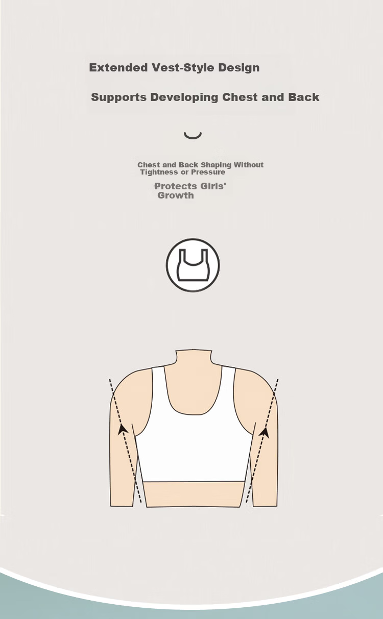 Hodohome Girls' Bra Stage 2 Development Ice Silk Seamless Solid Color Extended Length Vest Style Underwear 010 B80 3