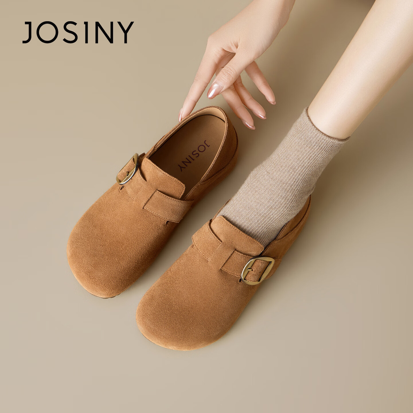 Zhuoshini Platform Birkenstock Shoes 2026 New Spring Full Coverage Thick Sole Slip-On Women's Shoes Camel Color Size 37