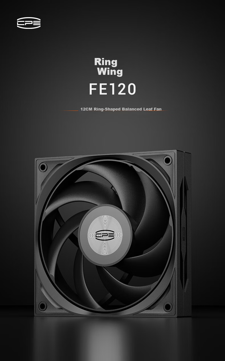 PCCOOLER Wing Ring FE120 ARGB Black 12CM Case Fan (Ring Balanced Integrated Blades/PWM Smart Speed Control/Chainable) 1