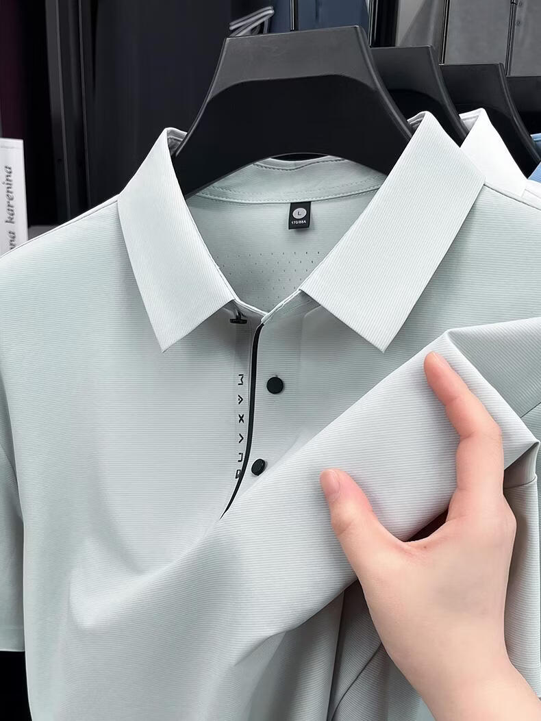 ROMON Ice Silk Sun Protection Polo Shirt Summer Men's Thin Cool Quick-Dry Fashion Casual Youth Short Sleeve T-Shirt 14
