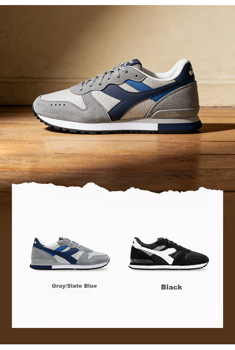 Diadora Camaro M2 Unisex Retro Sports Casual Shoes Gray/Slate Blue Size 42.5 3