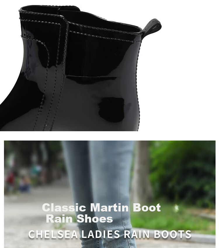 FOOTOPPO Women's Chelsea Rain Boots Fashion Short Waterproof Non-Slip Rubber Shoes Adult Short Water Shoes 13