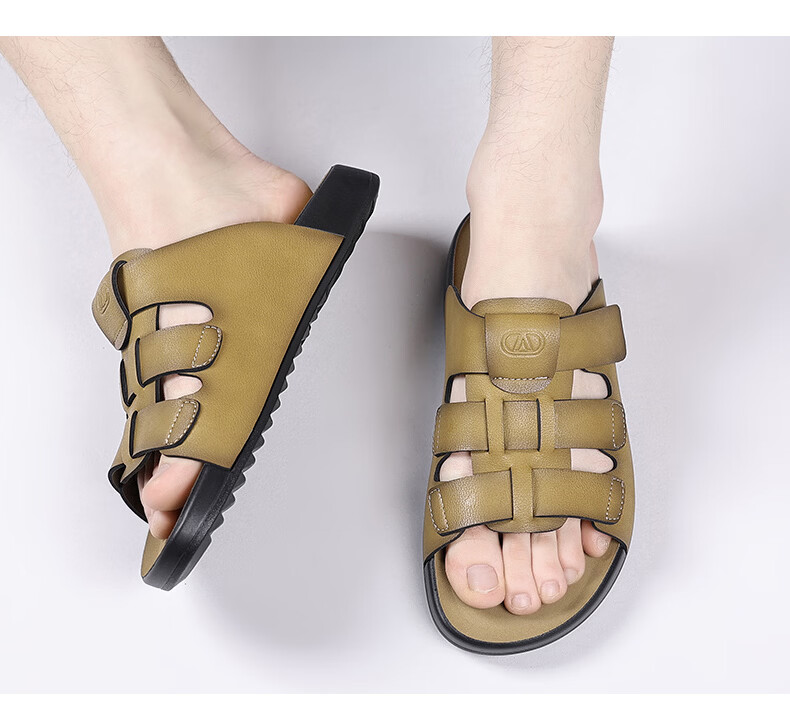 Aokang Summer Men's Casual Beach Sandals Black Size 43 15