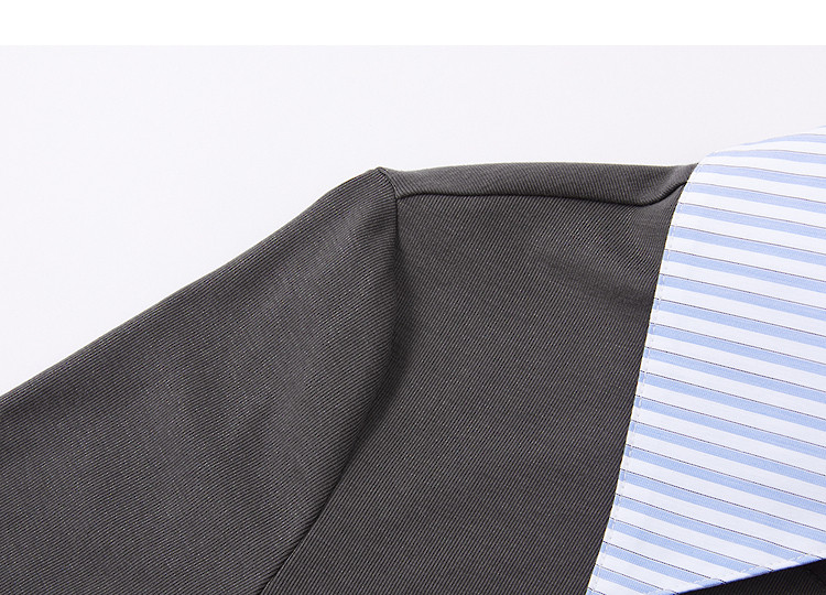 Demana [with Lyocell] Spring Elegant Color-Block Striped Patchwork Design Lapel Petite Women's T-Shirt 14