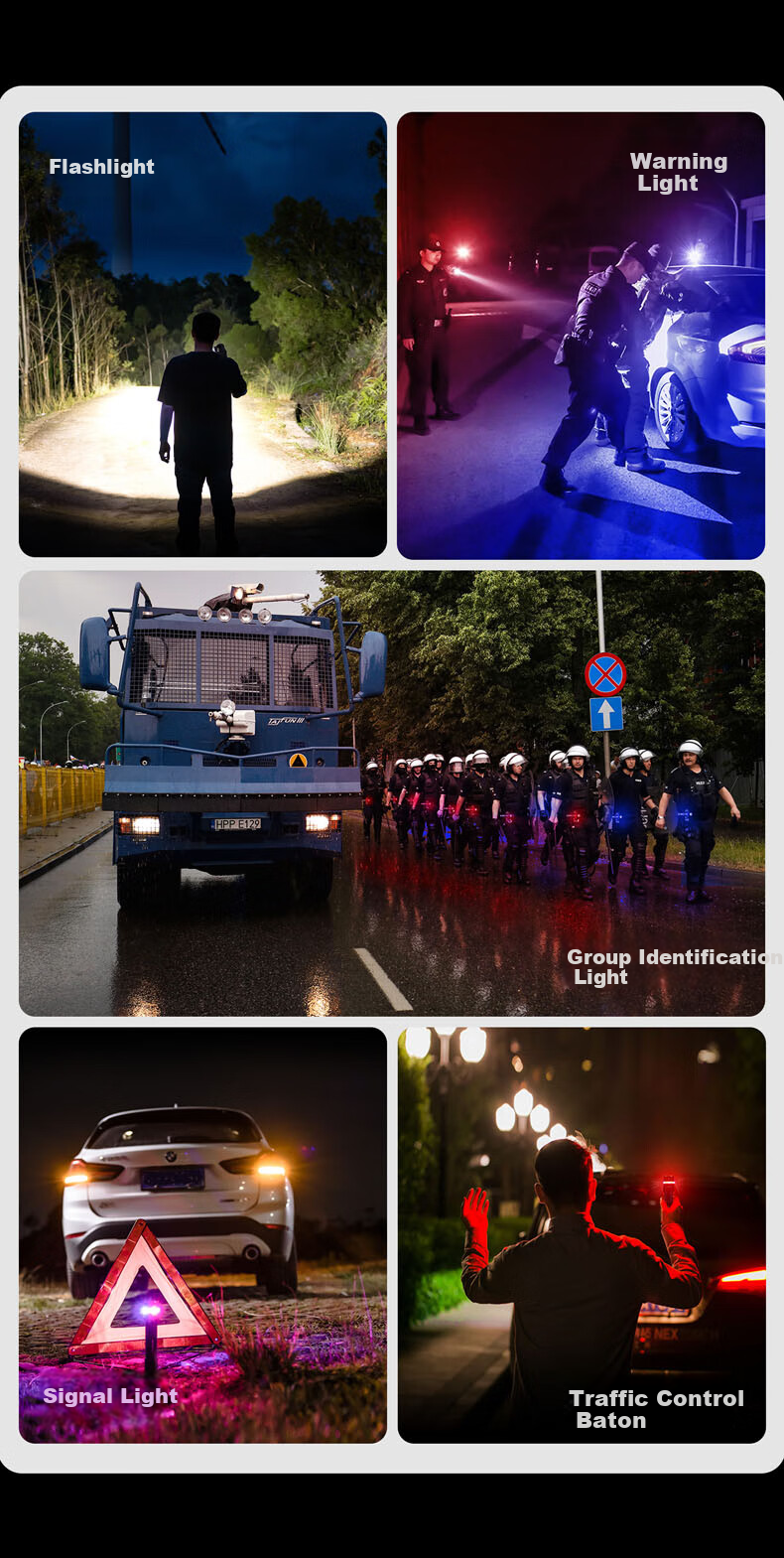 NEXTORCH P83 Red Blue Flash Tactical Flashlight Security Patrol Duty High Brightness 2100 Lumens Outdoor Torch 3
