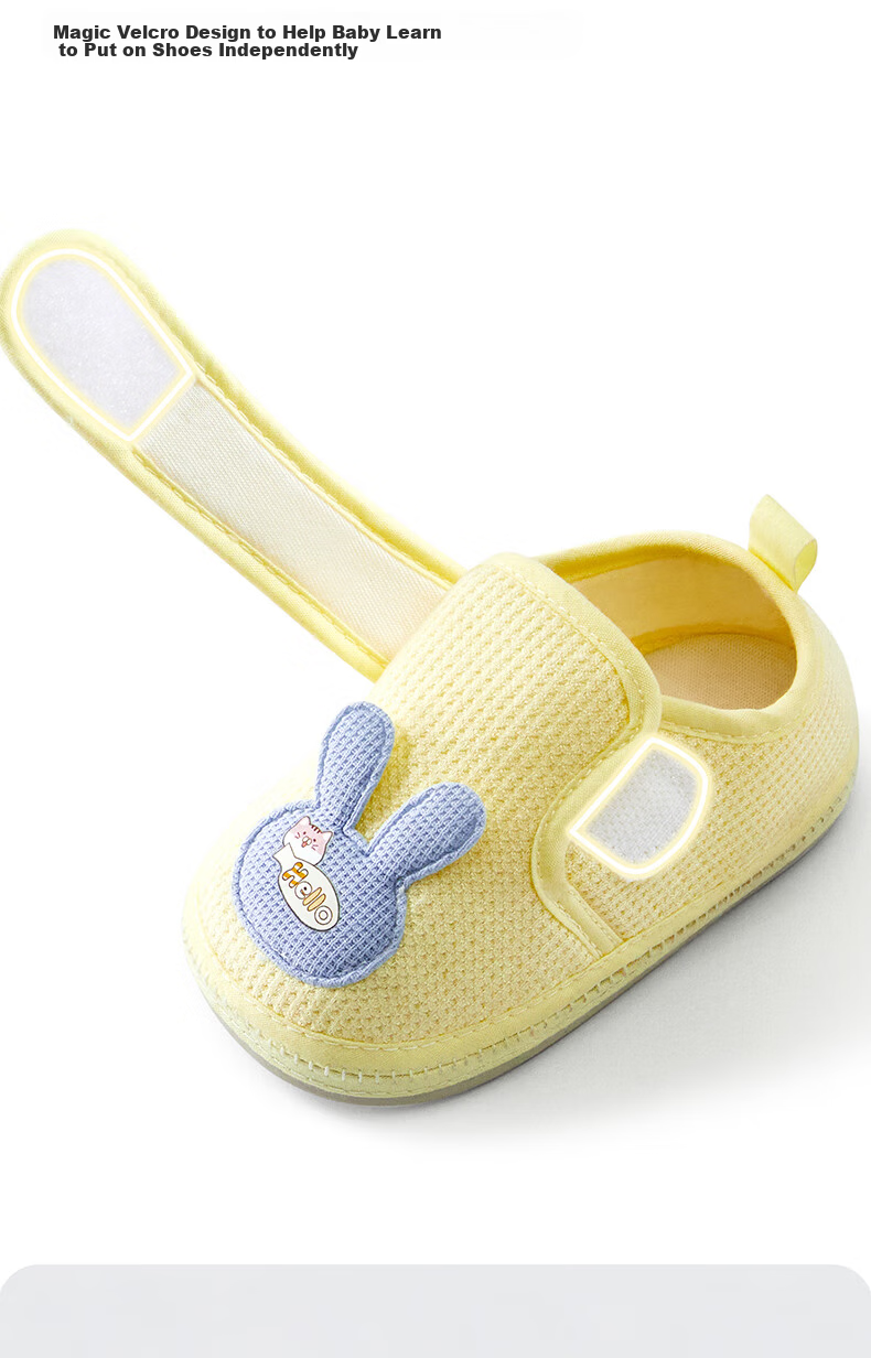 More Rabbit Toddler Walking Shoes Spring and Autumn New Boys Girls Soft Sole Anti-Slip Pre-Walking Shoes 9