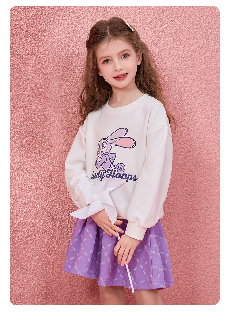 Disney Bunny Police Girl Spring Autumn 2026 New Stylish Kids Sweatshirt Skirt Sports Casual Set 19
