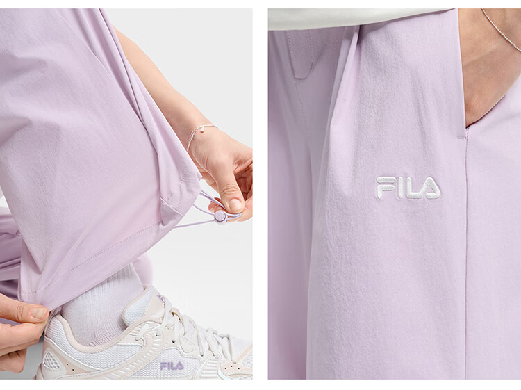 FILA Official Women's Woven Long Pants 2026 Summer New Moisture-Wicking Quick-Dry Sun-Protective Cargo Pants 26