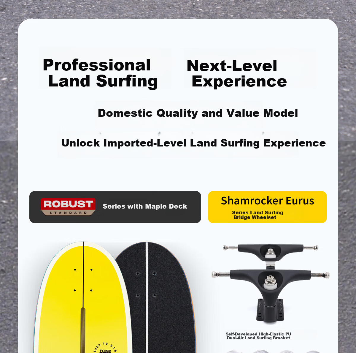 DBH Land Surfboard Children's Skateboard Adult Street Cruiser Beginner Five-Star Professional Cruiser Gold Ink 31.5 Inch 9