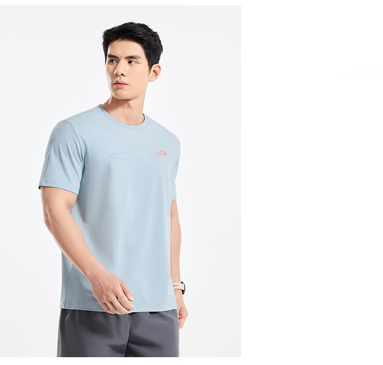 Erke Men's Summer New Sports T-Shirt Casual Outdoor Quick-Dry Antibacterial Ice-Feel Crew Neck 21