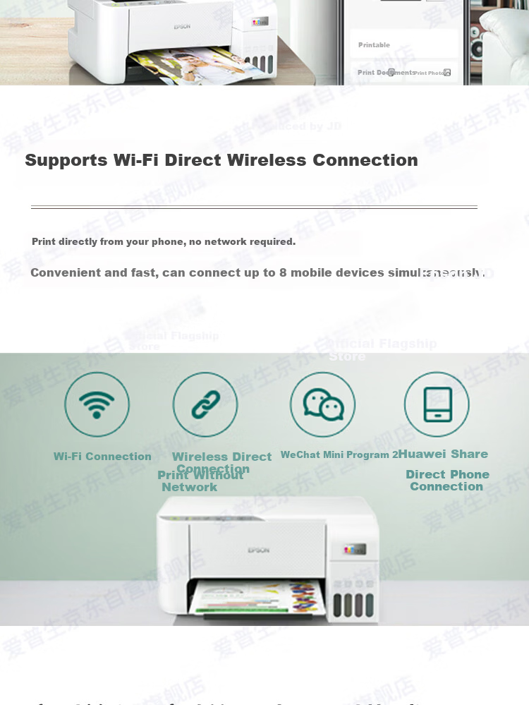 EPSON L3256 Home Wireless WIFI Color Original Ink Tank Printer Copier Scanner All-in-One (Standard + Extra Ink) 3