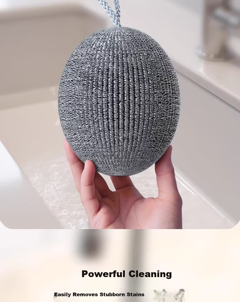 Guangduola Large Steel Wire Scrubber Balls 40g 3-Pack Stainless Steel Kitchen Scrubbers for Pots and Dishes, Rust-Resistant Cleaning Balls 3