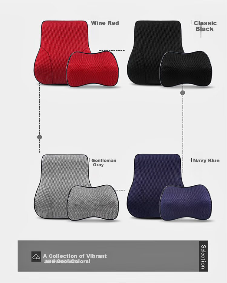 BOLISH Car Headrest Pillow Neck Pillow Cushion Office Home Neck Support Dark Blue ML for Xiaomi SU7 10