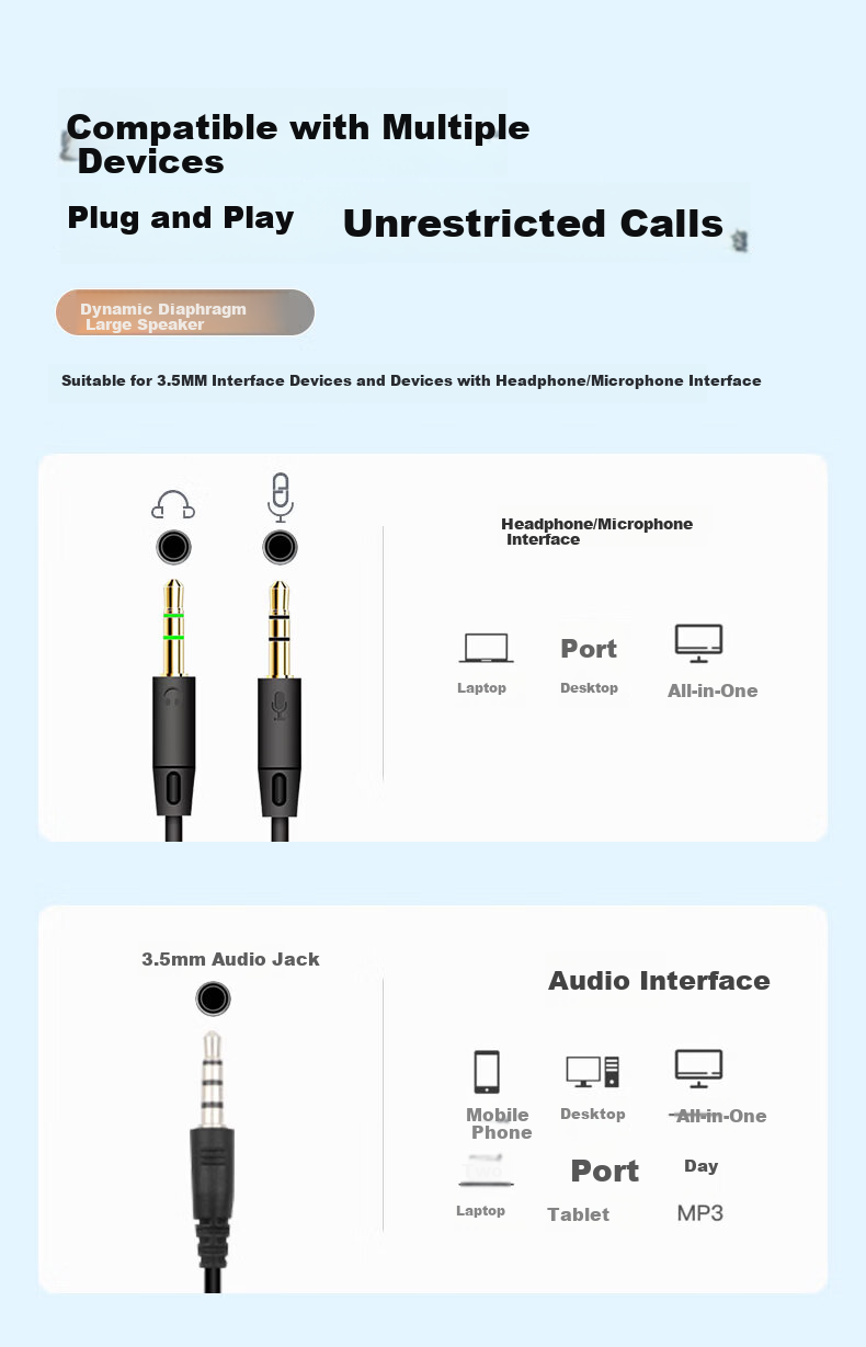 Yinwangsi [Over 1 Million Sold Online] Customer Service Headset Over-Ear Noise-Cancelling Microphone Desktop Computer Headphones 2-in-1 USB Type-C 13