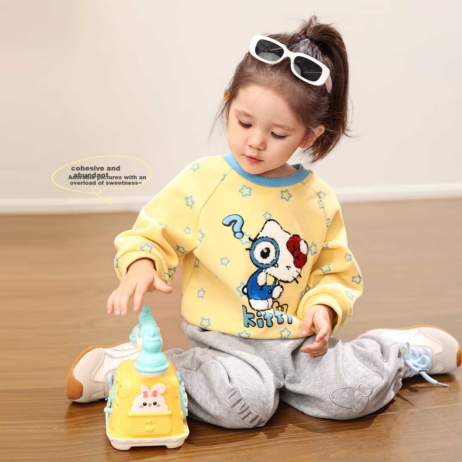 LUSON Little O Dad Baby Girl Cartoon Sweatshirt 2025 Autumn New Baby Round Neck Cute Stylish Top