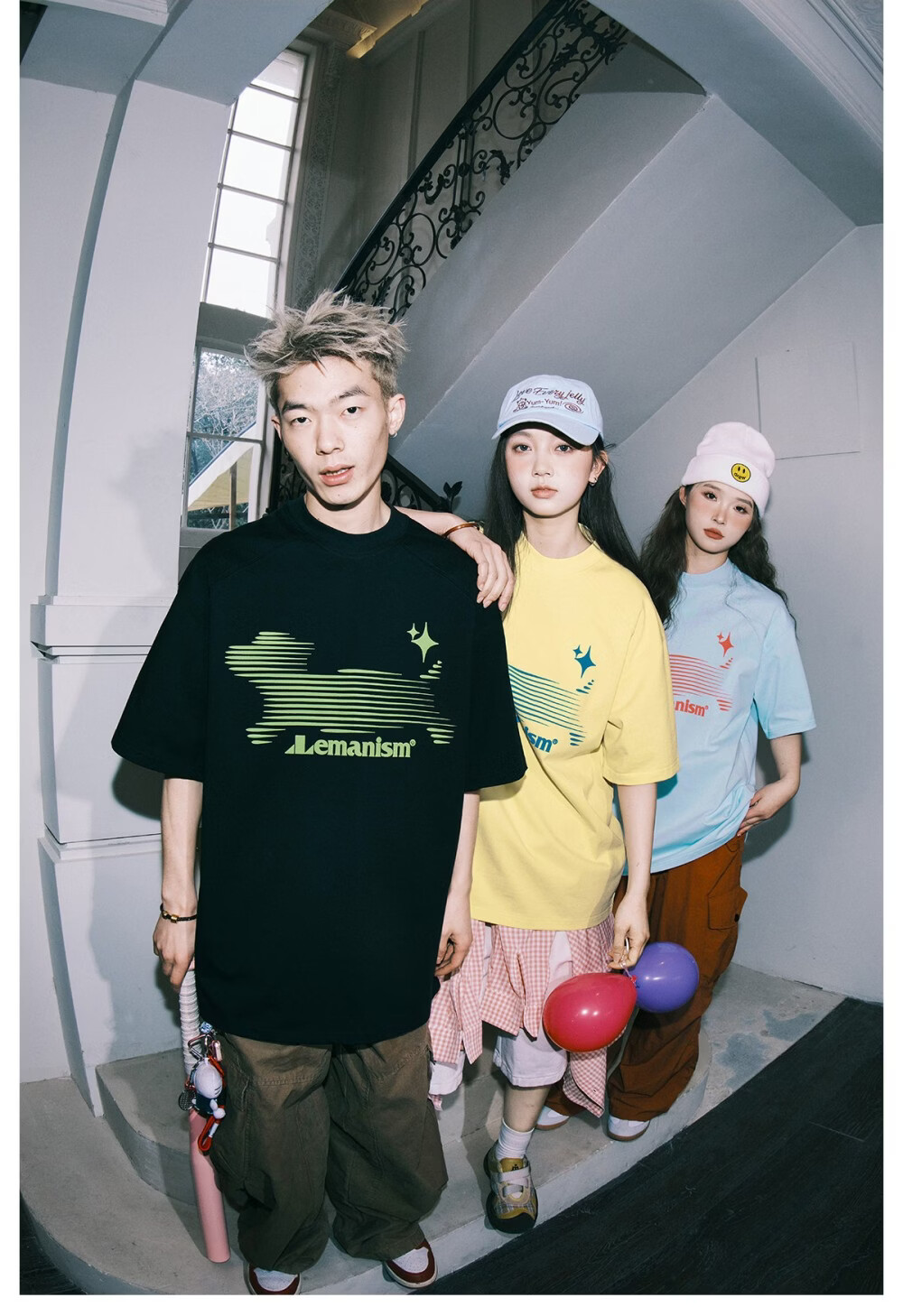 LEMANISM 300g Heavy Phantom Puppy Short Sleeve T-Shirt Men 2026 Summer Couple Half Sleeve Tee Women Black S 21