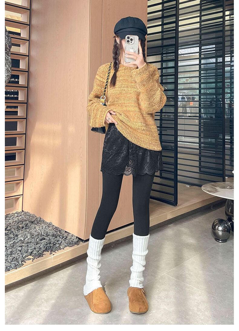 Langsha White Lace Hip Curtain Half Skirt Spring Autumn New Layered Versatile Slimming Butt Cover Short Base Skirt for Women 7