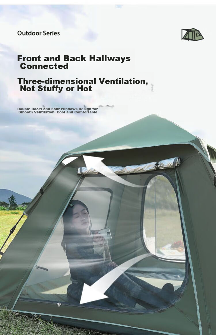 CAMEL Xiaoyao Pro Outdoor Tent, Silver-Coated Sun Protection Camping Tent, Fully Automatic Quick-Open Camping Equipment, 133BANA027-1 13