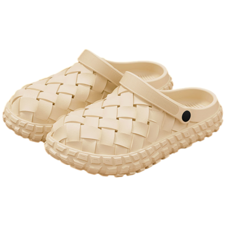 CXOCSI Men's EVA Thick-Soled Outdoor Non-Slip Breathable Clog Shoes, Khaki, Size 42-43