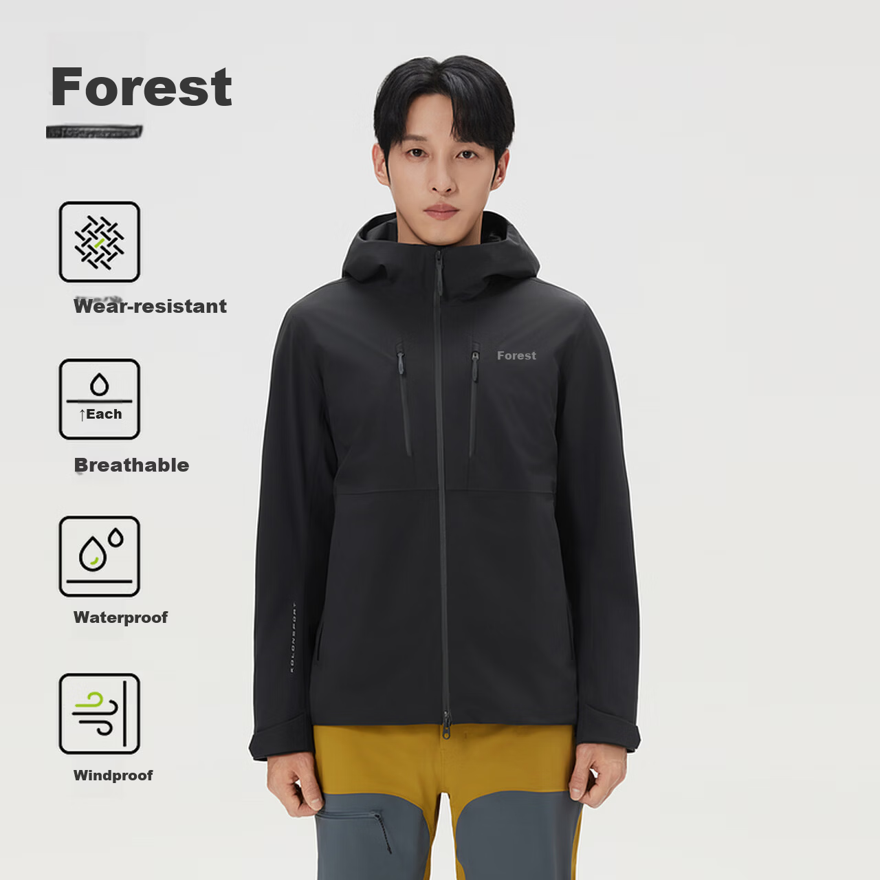 KOLON SPORT Outdoor Waterproof Breathable Windproof Durable Men's 2L Waterproof Jacket