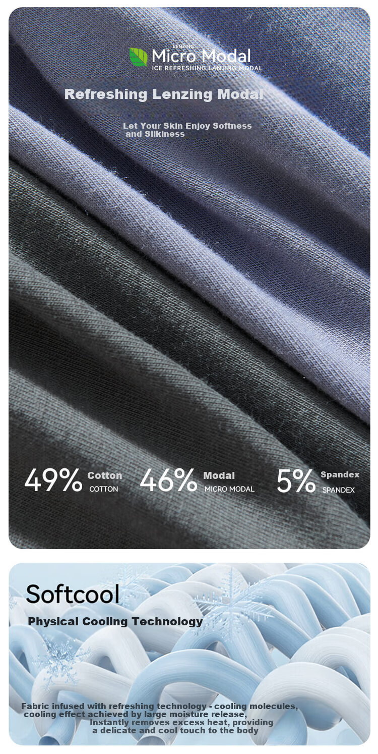 Miiow [Silk Modal Cotton] Men's Slim Fit Short Sleeve T-Shirt Base Layer Spring Summer 2026 Heather Gray XL 3