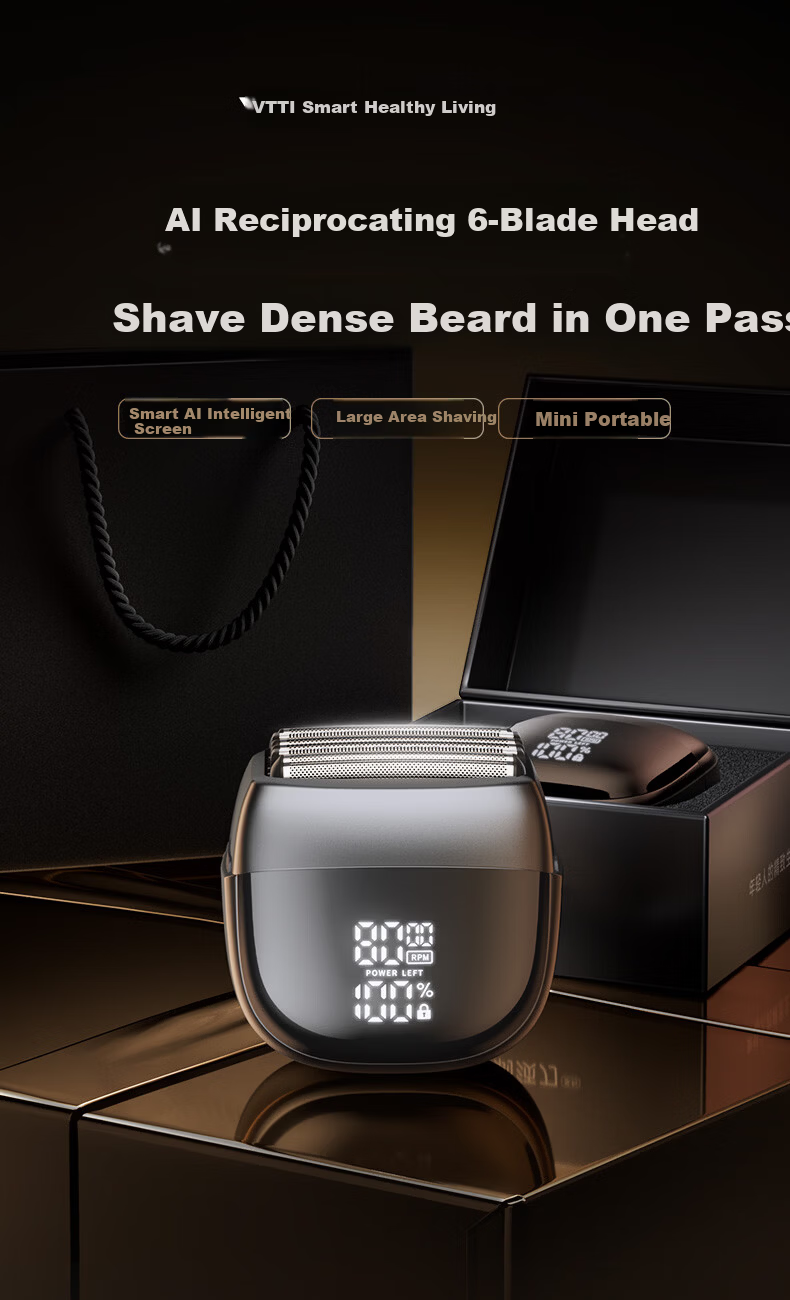 VTT Germany Electric Shaver Reciprocating 6-Head Portable Mini Travel Gift for Boyfriend Father Dad Birthday 3