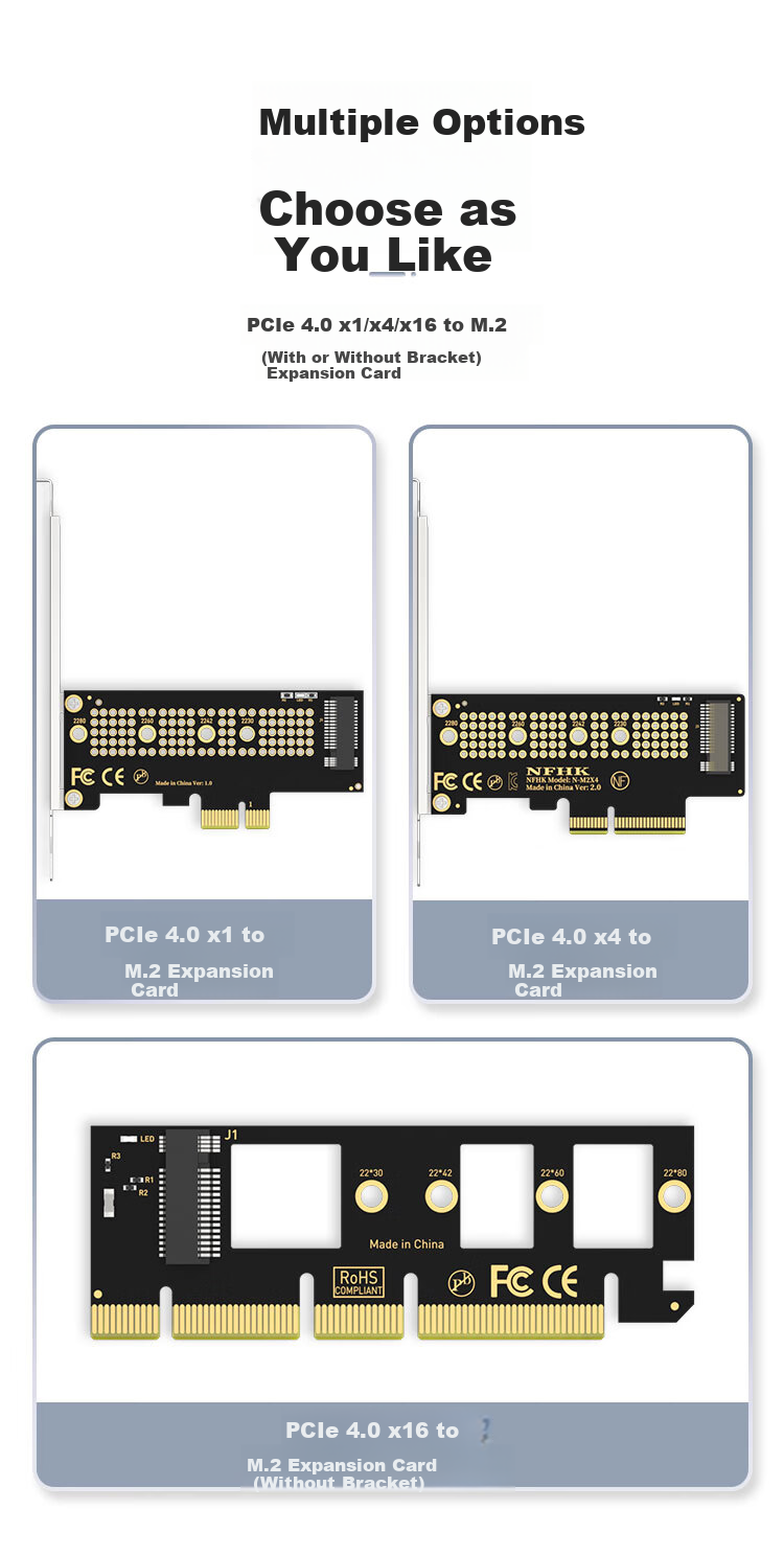 ZHENWEI NVMe Adapter Card PCIe X4 3.0 to M.2 Converter Full-Speed M.2 Gen3 Expansion Card Supports X4/X8/X16 SSD Solid State Drive Adapter Card 5