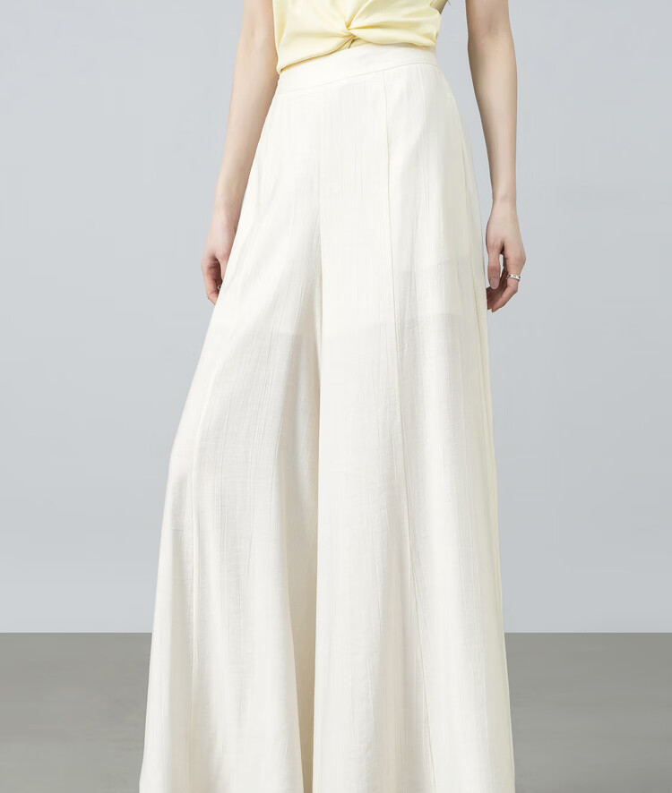 Shangdu Bira Light Pleated Texture Casual Pants for Women Spring Summer Simple Casual Pear-Shaped Slim Wide-Leg Loose Trousers 21