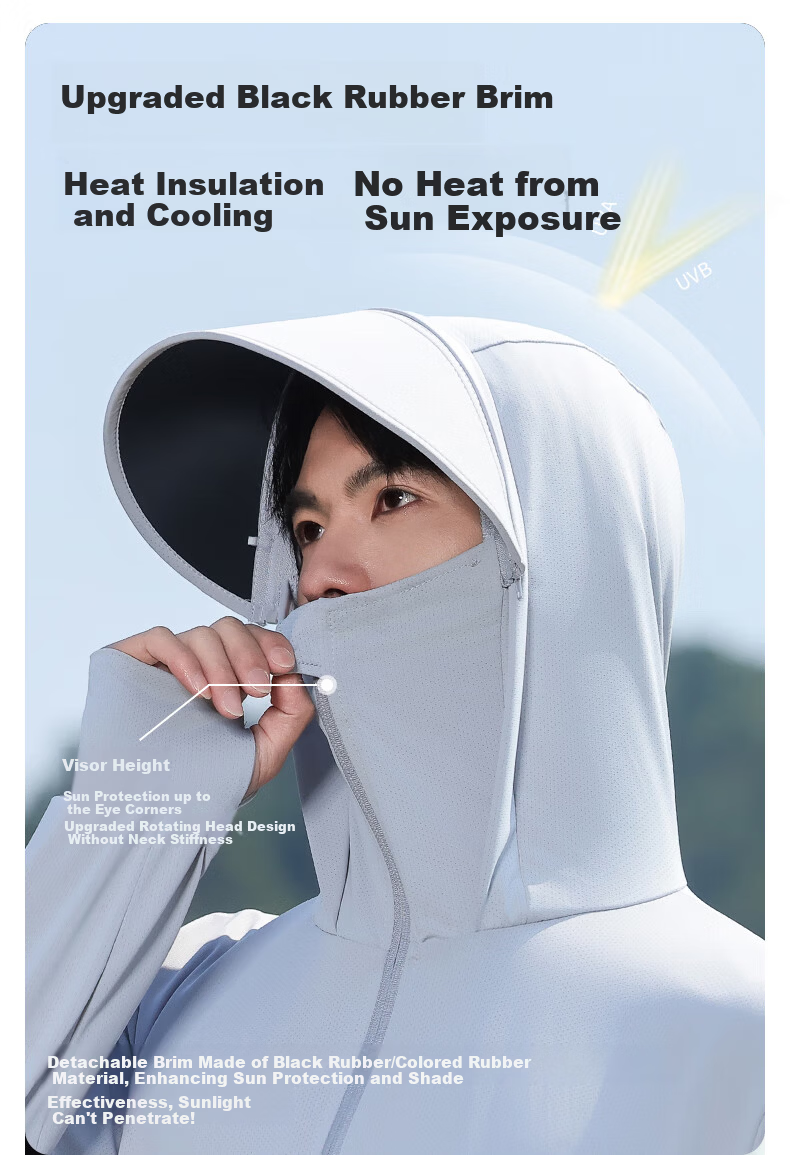 Combo Men's Ice Silk Summer UV Protection Ultra-Thin Breathable Cycling Outdoor Sun Protection Jacket Women's Fishing Coat 17