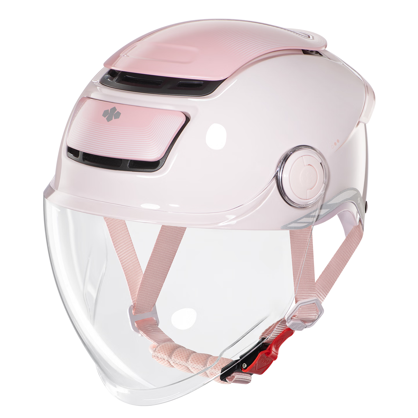 Two Little Bees 3C Certified Electric Motorcycle Helmet Unisex Summer Sun Protection Half Helmet 2026 New TK58 Safety Helmet 3.0 Sakura Pink [Photochromic Long Visor] with Helmet Lock Gift