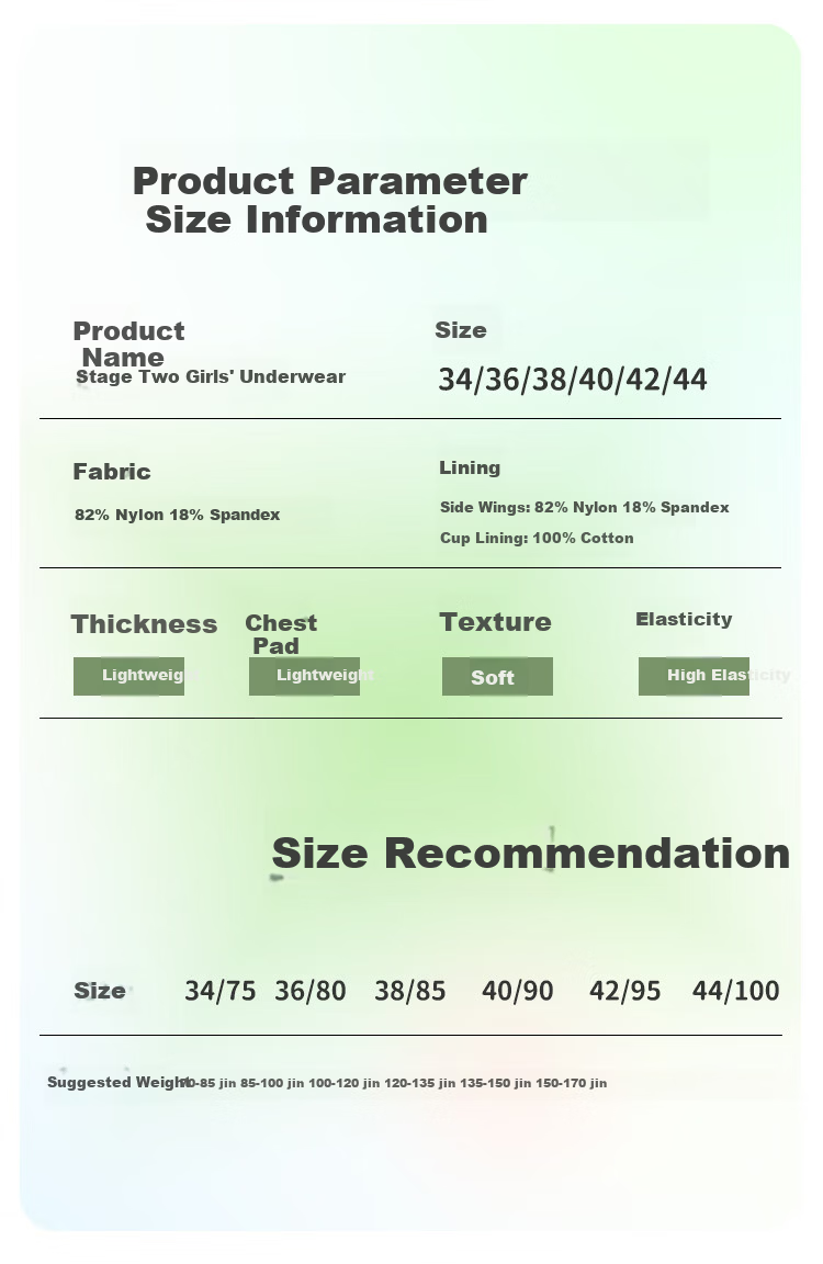 Yalu Girls' Developmental Underwear 10-Year-Old Thin Mesh Children's Bra Primary School Girls Stage 2 Vest 11