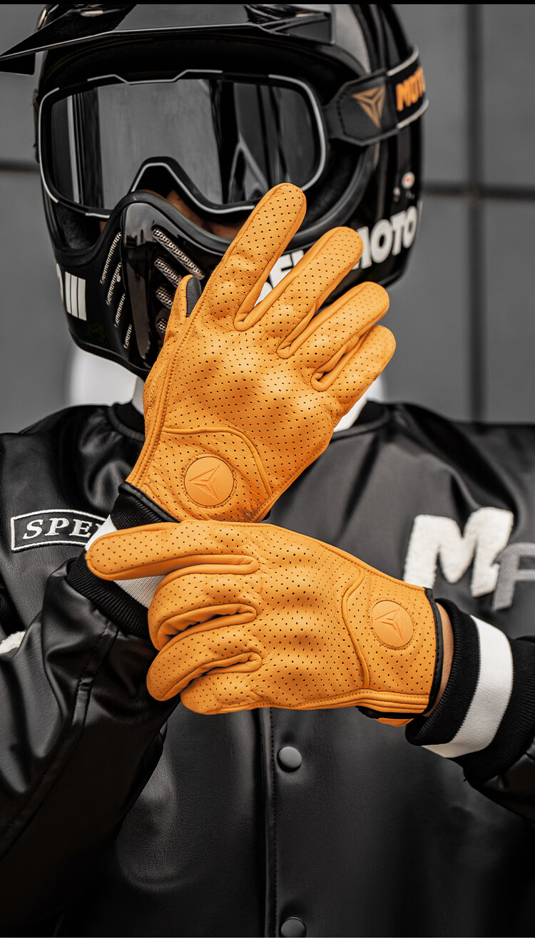 MOTOWOLF Motorcycle Gloves Riding Gloves Anti-Fall Genuine Sheepskin Summer Breathable Motorbike Off-Road Full Finger Unisex Four Seasons 13
