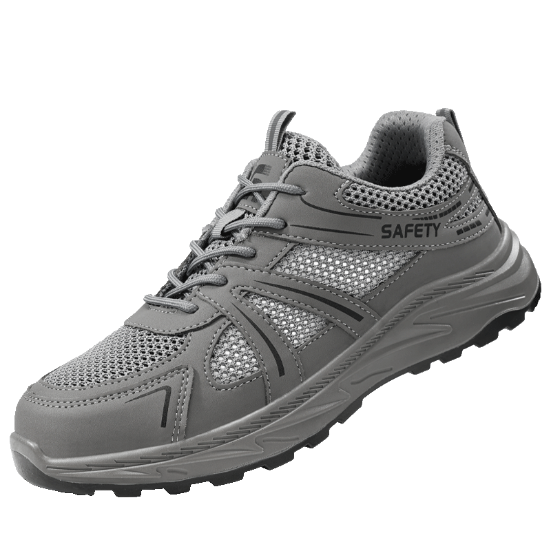 JUNBU Safety Shoes for Men, Steel Toe Cap, Puncture-Resistant, Anti-Smashing, Breathable, Wear-Resistant, for Construction Sites, Work Boots 5007T Size 44